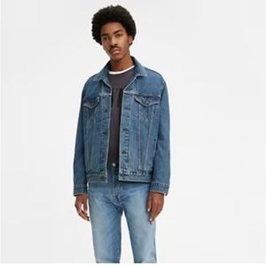 VTG 1986 LEVIS Classic Denim Trucker Jacket ~ 70506 Medium Wash Blue Jean USA!